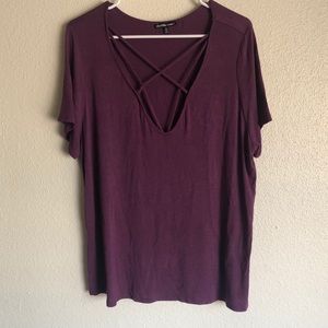 Charlotte Russe V-Neck Purple Top